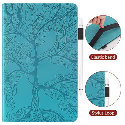 For Samsung Galaxy Tab S10 FE+ Life Tree Series Horizontal Flip Leather Tablet Case(Lake Blue) by bashfashion