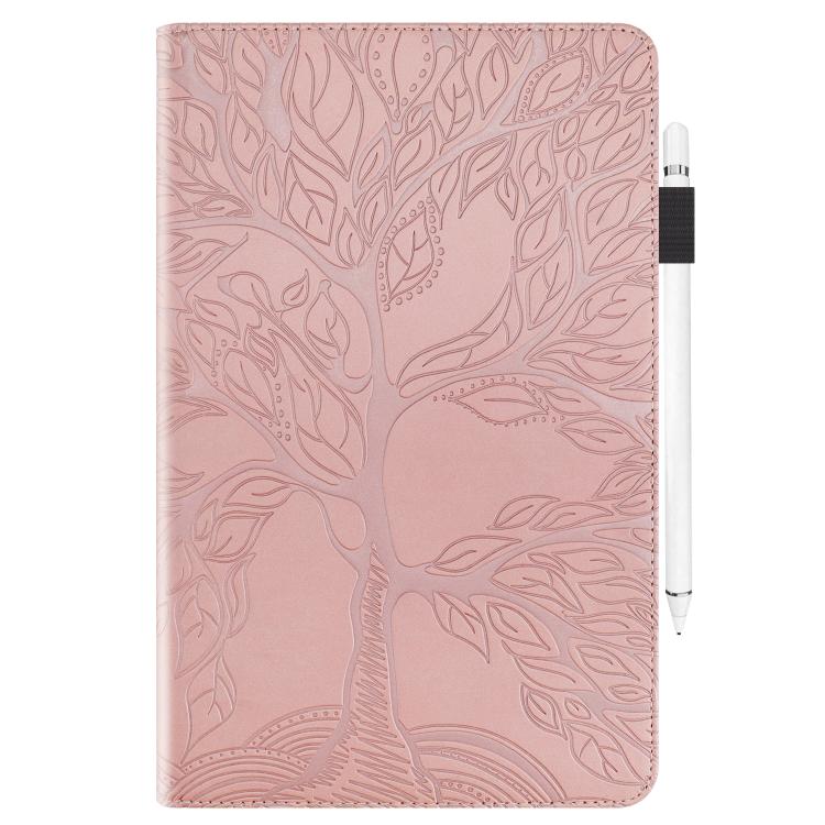 For Samsung Galaxy Tab S10 FE+ Life Tree Series Horizontal Flip Leather Tablet Case(Rose Gold) by bashfashion