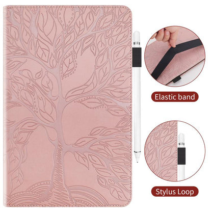 For Samsung Galaxy Tab S10 FE+ Life Tree Series Horizontal Flip Leather Tablet Case(Rose Gold) by bashfashion