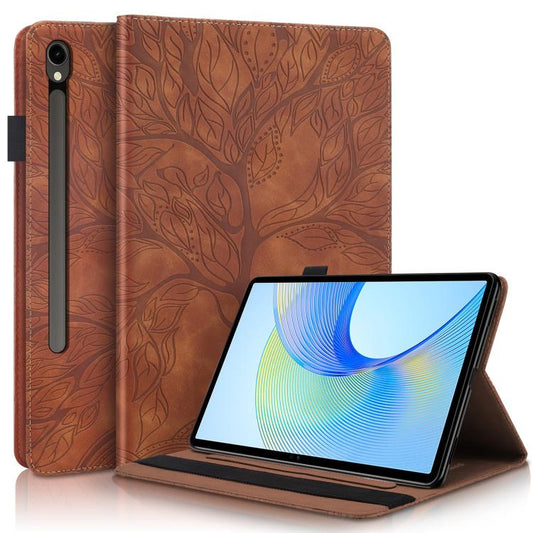For Samsung Galaxy Tab S10 FE+ Life Tree Series Horizontal Flip Leather Tablet Case(Brown) by bashfashion