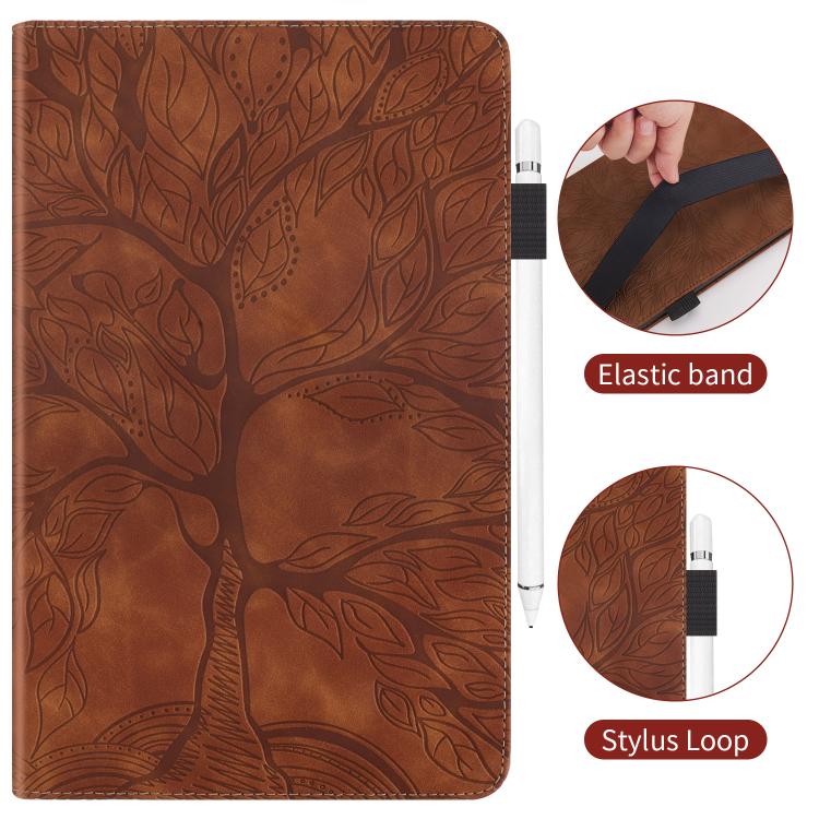 For Samsung Galaxy Tab S10 FE+ Life Tree Series Horizontal Flip Leather Tablet Case(Brown) by bashfashion