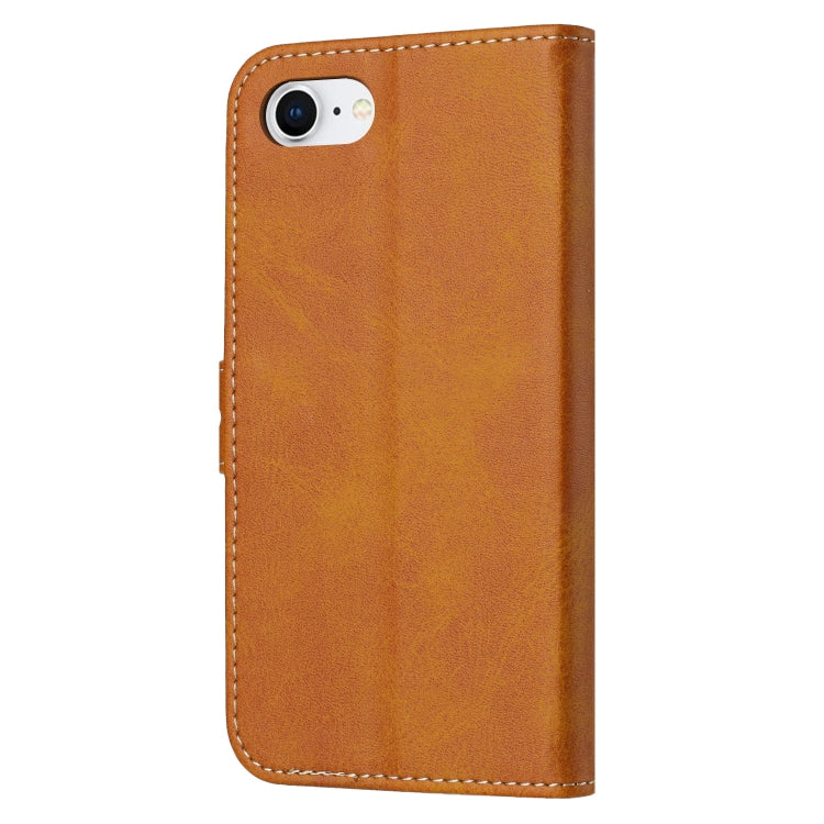 For iPhone 16e Embossed Happy Cat Pattern Flip Leather Phone Case(Yellow) by bashfashion