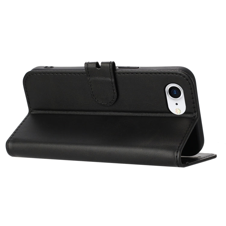 For iPhone 16e Embossed Happy Cat Pattern Flip Leather Phone Case(Black) by bashfashion