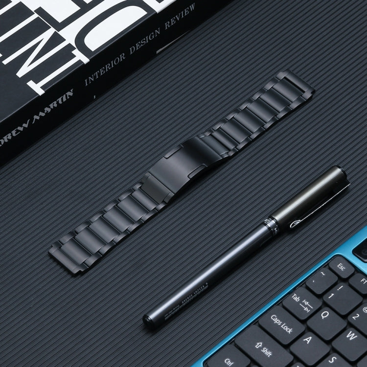 For Huawei Watch 4 Pro/GT3/GT2 Porsche Ver 22mm Three Strains HW Buckle Titanium Steel Watch Band(Black) by bashfashion