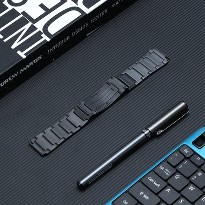 For Huawei Watch 4 Pro/GT3/GT2 Porsche Ver 22mm Three Strains HW Buckle Titanium Steel Watch Band(Black) by bashfashion