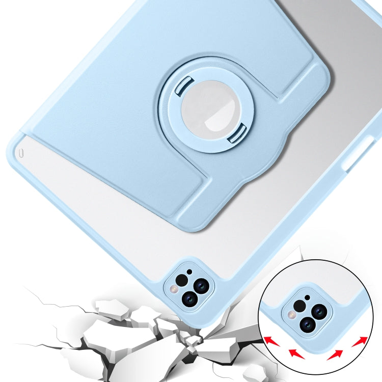 For iPad Pro 11 2022 / Air 10.9 2022 Acrylic 360 Rotation Detachable Leather Tablet Case(Ice Blue) by bashfashion