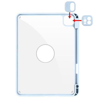 For iPad Pro 11 2022 / Air 10.9 2022 Acrylic 360 Rotation Detachable Leather Tablet Case(Ice Blue) by bashfashion