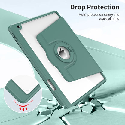 For iPad Pro 10.2 2021/2020/2019 Acrylic 360 Rotation Detachable Leather Tablet Case(Deep Green) by bashfashion