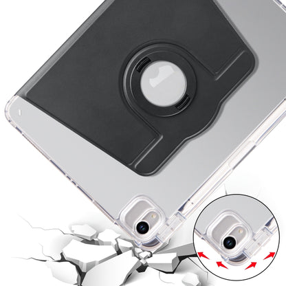 For iPad Air 13 2025 / 2024 Clear Acrylic 360 Rotation Detachable Leather Tablet Case(Black) by bashfashion