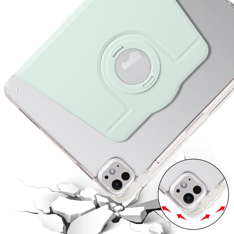 For iPad Pro 13 2025 / 2024 Clear Acrylic 360 Rotation Detachable Leather Tablet Case(Light Green) by bashfashion