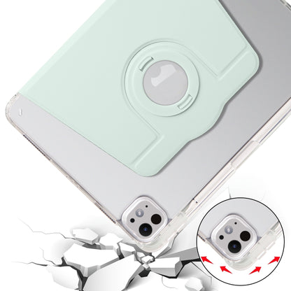 For iPad Pro 13 2025 / 2024 Clear Acrylic 360 Rotation Detachable Leather Tablet Case(Light Green) by bashfashion