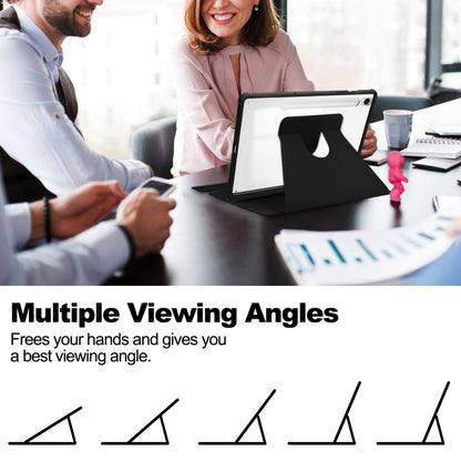 For Samsung Galaxy Tab S9 FE / S10 FE 360 Rotation Transparent Smart Leather Case with Keyboard(Black) by bashfashion