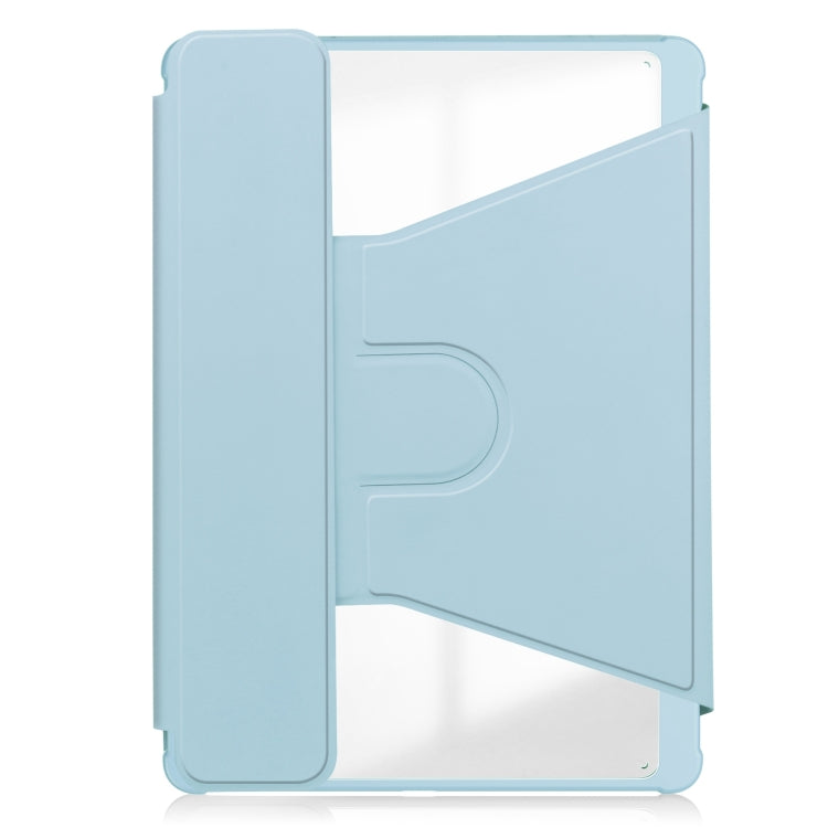 For Samsung Galaxy Tab S9 FE+ / S10+ 360 Rotation Transparent Smart Leather Case(Sky Blue) by bashfashion