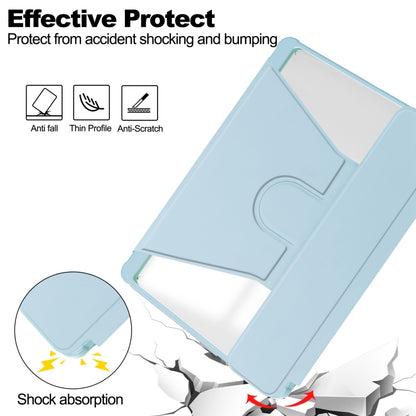 For Samsung Galaxy Tab S9 FE+ / S10+ 360 Rotation Transparent Smart Leather Case(Sky Blue) by bashfashion