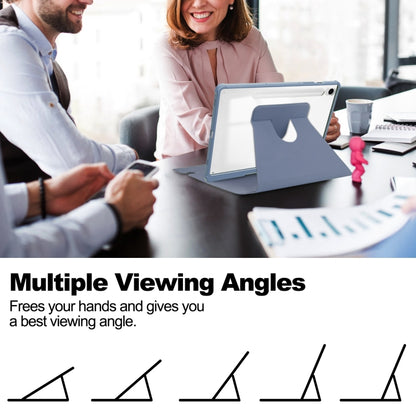 For Samsung Galaxy Tab A9+ 360 Rotation Transparent Smart Leather Case(Pink) by bashfashion