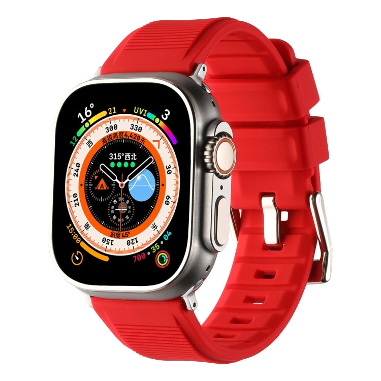 For Apple Watch Ultra 2 49mm Double Ring Silicone Watch Band(Red) by bashfashion