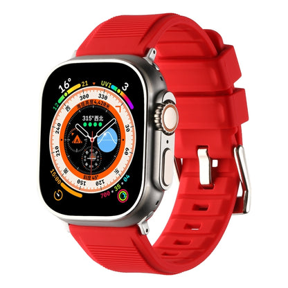 For Apple Watch Ultra 2 49mm Double Ring Silicone Watch Band(Red) by bashfashion