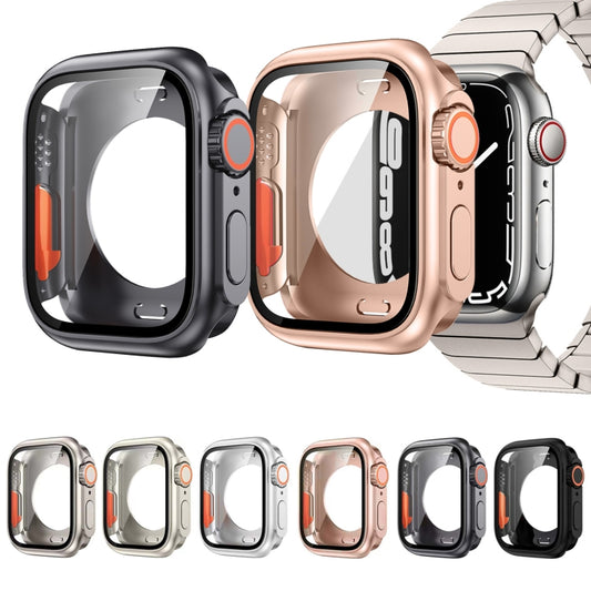 For Apple Watch Series 9 / 8 / 7 45mm Change to Ultra 49mm All-Inclusive Film Hybrid PC Watch Case(Rose Gold) by bashfashion