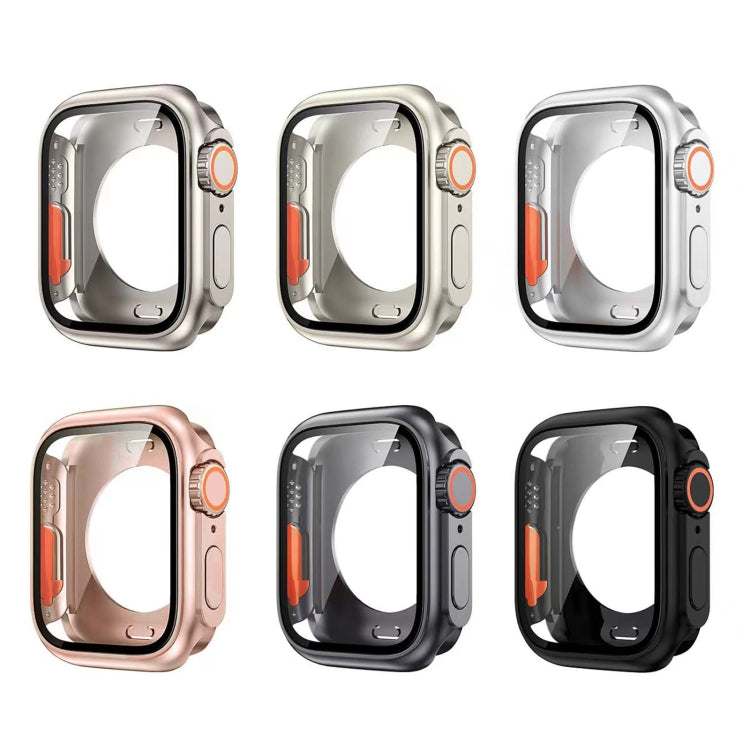 For Apple Watch Series 9 / 8 / 7 45mm Change to Ultra 49mm All-Inclusive Film Hybrid PC Watch Case(Rose Gold) by bashfashion