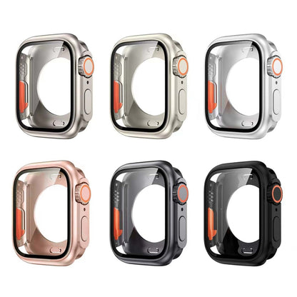 For Apple Watch Series 9 / 8 / 7 45mm Change to Ultra 49mm All-Inclusive Film Hybrid PC Watch Case(Rose Gold) by bashfashion