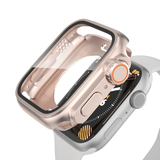 For Apple Watch Series 6 / 5 / 4 / SE 40mm Change to Ultra 49mm Waterproof All-Inclusive Film Hybrid PC Watch Case(Rose Gold) by bashfashion