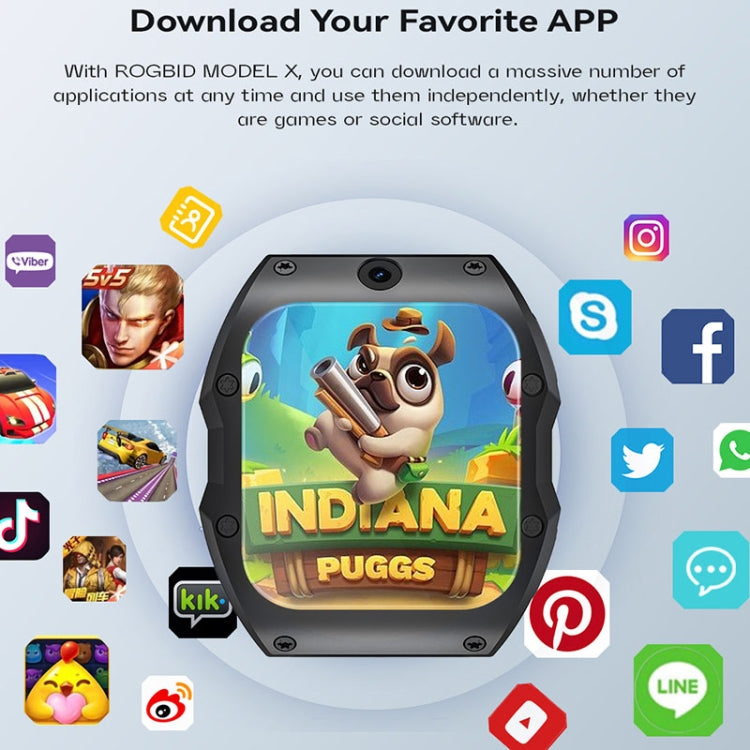 Model X 1.99 inch IP68 Waterproof Android 9.0 4G Dual Cameras Matte Smart Watch, Specification:2GB+16GB(Black Orange) by bashfashion