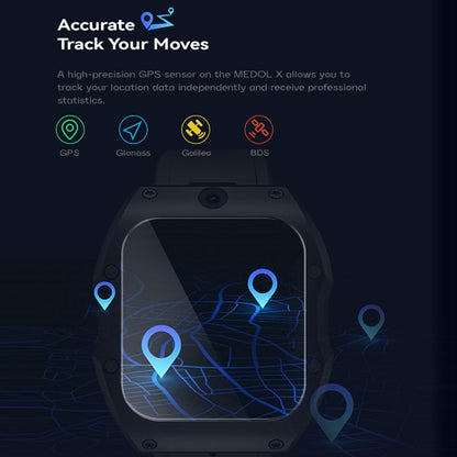 Model X 1.99 inch IP68 Waterproof Android 9.0 4G Dual Cameras Matte Smart Watch, Specification:4GB+128GB(Black Orange) by bashfashion