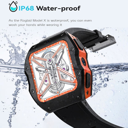 Model X 1.99 inch IP68 Waterproof Android 9.0 4G Dual Cameras Ceramics Smart Watch, Specification:2GB+16GB(Black) by bashfashion