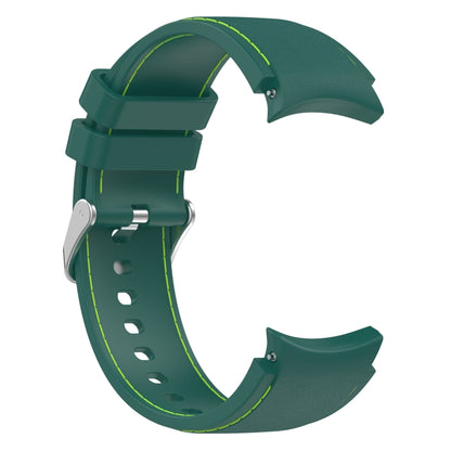 For Samsung Galaxy Watch 6 / 6 Classic Leather Silicone Watch Band(Dark Green) by bashfashion