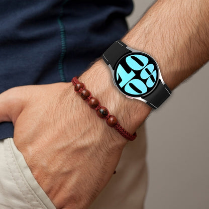 For Samsung Galaxy Watch 6 / 6 Classic Leather Silicone Watch Band(Dark Green) by bashfashion