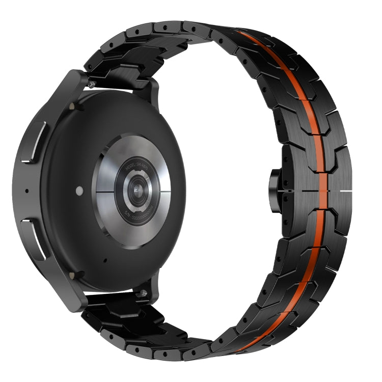 For Samsung Galaxy Watch 6 / 6 Classic Stainless Steel Metal Watch Band(Black Red) by bashfashion