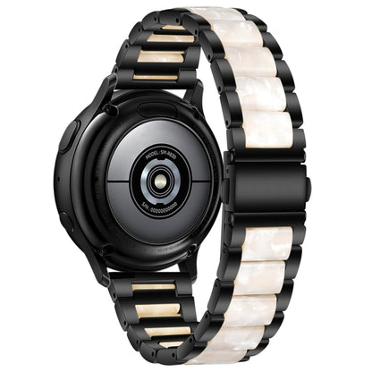 For Samsung Galaxy Watch 6 / 6 Classic Three Bead Resin Metal Watch Band(Black White) by bashfashion