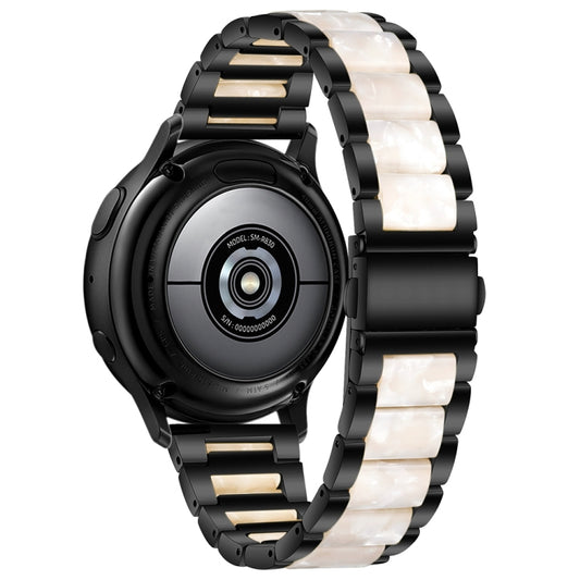 For Samsung Galaxy Watch 6 / 6 Classic Three Bead Resin Metal Watch Band(Black White) by bashfashion