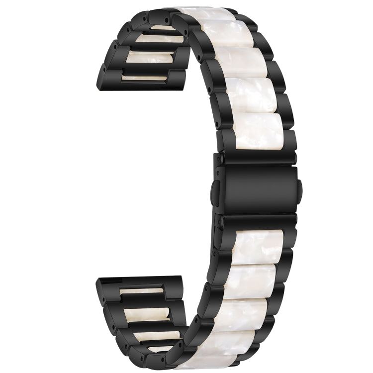 For Samsung Galaxy Watch 6 / 6 Classic Three Bead Resin Metal Watch Band(Black White) by bashfashion