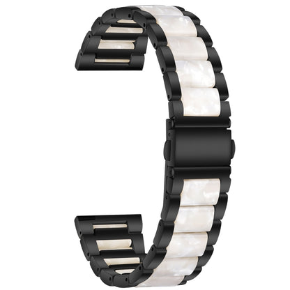 For Samsung Galaxy Watch 6 / 6 Classic Three Bead Resin Metal Watch Band(Black White) by bashfashion