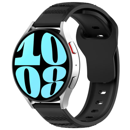 For Samsung Galaxy Watch 6 / 6 Classic Pockmark Texture Reverse Buckle Silicone Watch Band(Black) by bashfashion