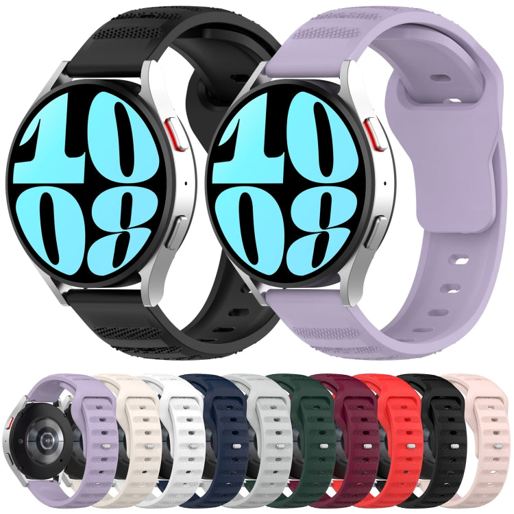 For Samsung Galaxy Watch 6 / 6 Classic Pockmark Texture Reverse Buckle Silicone Watch Band(Black) by bashfashion