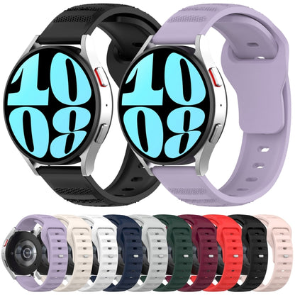 For Samsung Galaxy Watch 6 / 6 Classic Pockmark Texture Reverse Buckle Silicone Watch Band(Black) by bashfashion