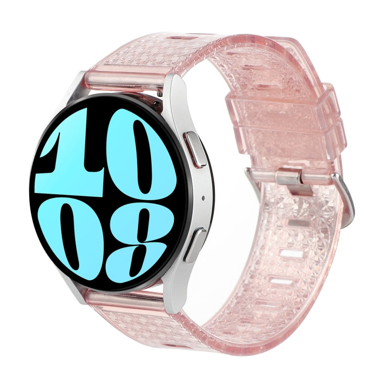 For Samsung Galaxy Watch 6 / 6 Classic Transparent Shiny Diamond TPU Watch Band(Pink) by bashfashion