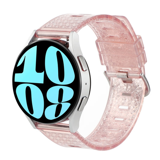 For Samsung Galaxy Watch 6 / 6 Classic Transparent Shiny Diamond TPU Watch Band(Pink) by bashfashion