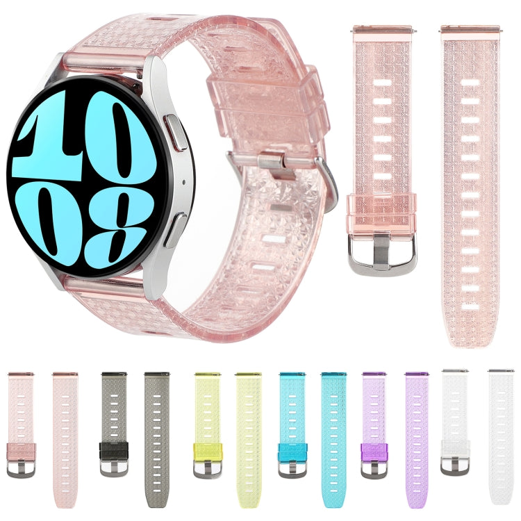 For Samsung Galaxy Watch 6 / 6 Classic Transparent Shiny Diamond TPU Watch Band(Pink) by bashfashion