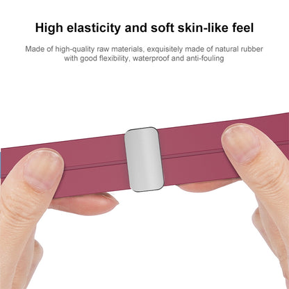 For Samsung Galaxy Watch 6 / 6 Classic Magnetic Folding Silver Buckle Silicone Watch Band(White) by bashfashion