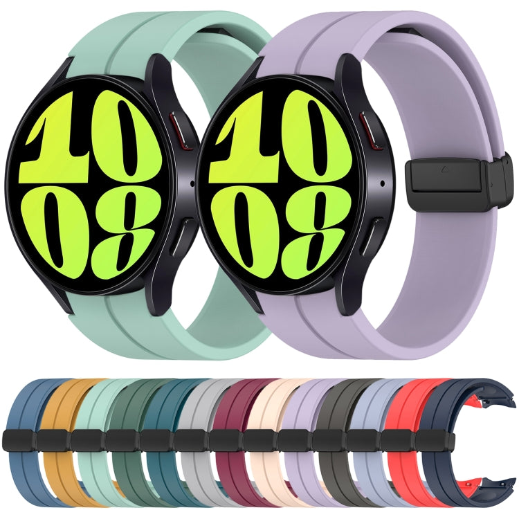 For Samsung Galaxy Watch 6 / 6 Classic Magnetic Folding Black Buckle Silicone Watch Band(Blue) by bashfashion