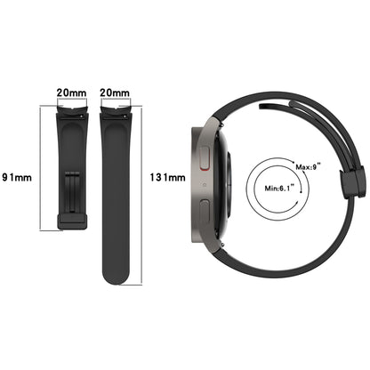 For Samsung Galaxy Watch 6 / 6 Classic Magnetic Folding Black Buckle Silicone Watch Band(Blue) by bashfashion