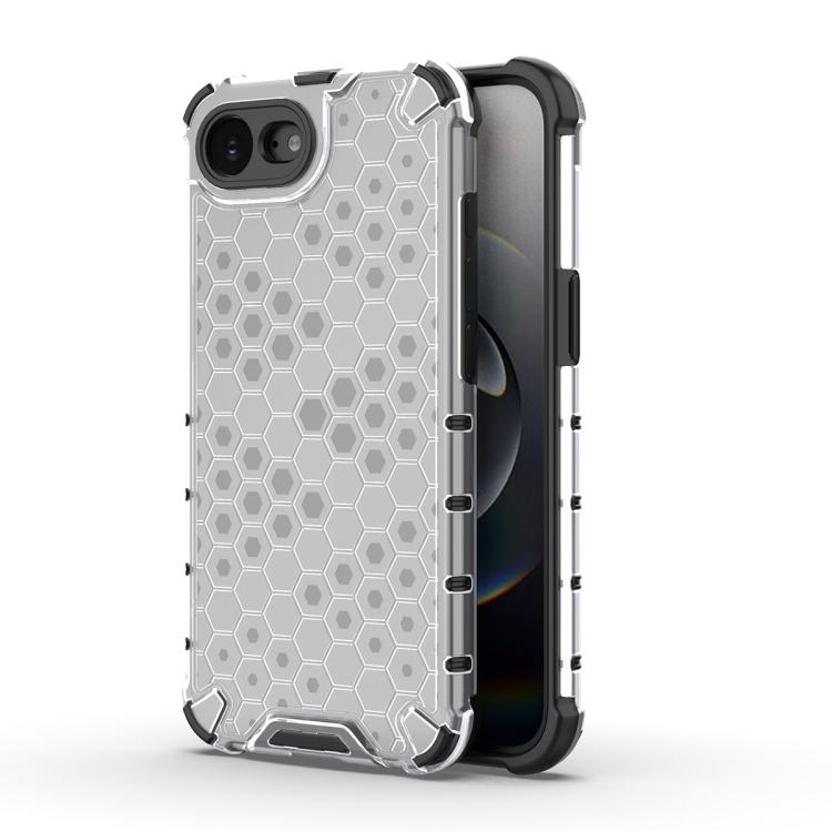 For iPhone 16e Honeycomb Shockproof Phone Case(White) by bashfashion