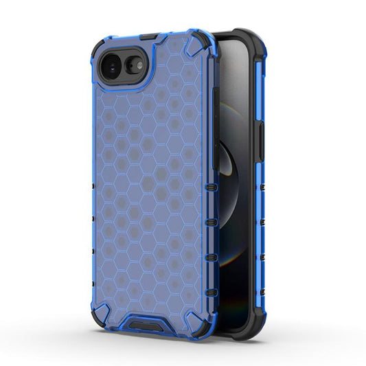 For iPhone 16e Honeycomb Shockproof Phone Case(Blue) by bashfashion