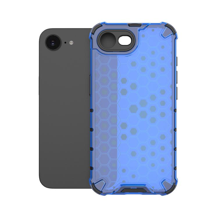For iPhone 16e Honeycomb Shockproof Phone Case(Blue) by bashfashion
