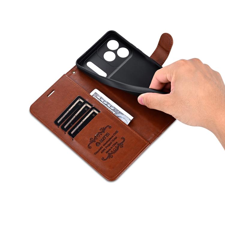 For iPhone 17 Pro Max AZNS Sheepskin Texture Flip Leather Phone Case(Brown) by AZNS