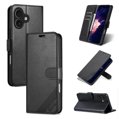 For iPhone 17 AZNS Sheepskin Texture Flip Leather Phone Case(Black) by AZNS