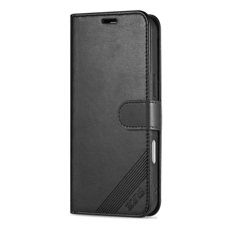 For iPhone 17 AZNS Sheepskin Texture Flip Leather Phone Case(Black) by AZNS